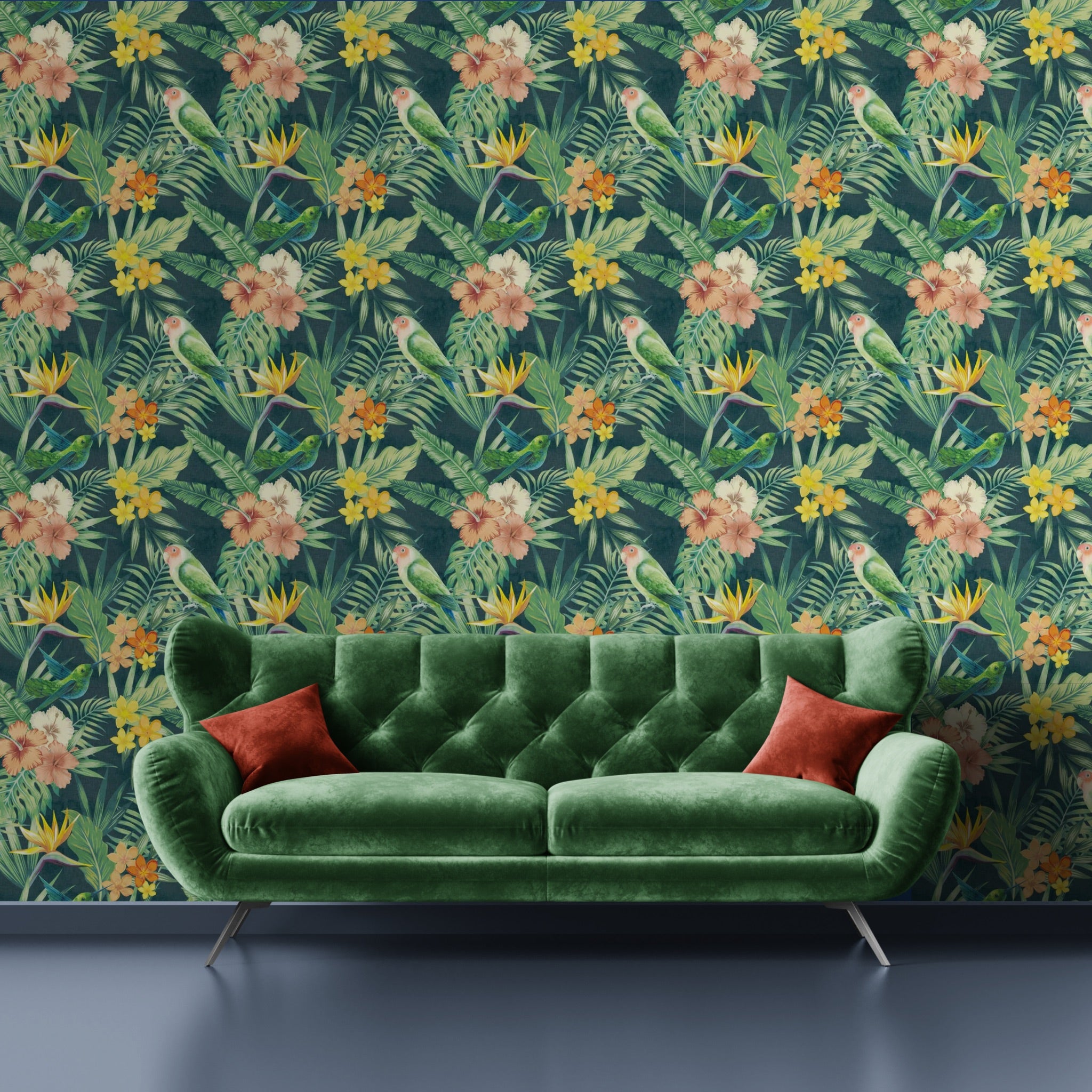 GP5070 Costa Tropical Premium Peel and Stick Wallpaper Panel 6 Ft High x 26 Wide in Green