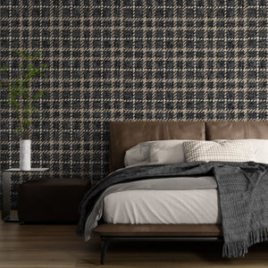 GP6071 Chunky Plaid Premium Peel and Stick Wallpaper Panel 6 Ft High x 26 Wide in Vintage Brown