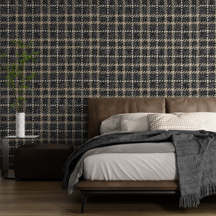 GP6070 Chunky Plaid Premium Peel and Stick Wallpaper Panel 26 Wide x 6 Ft High in Teal