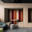 GP6030 Ombré Watercolor Stripe Premium Peel and Stick Wallpaper Panel 6 Ft High x 26 Wide in Deep Crimson