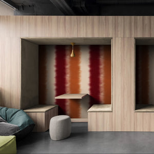 GP6030 Ombré Watercolor Stripe Premium Peel and Stick Wallpaper Panel 6 Ft High x 26 Wide in Deep Crimson