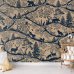 GDSE3650 Nordic Nature Mural Wallpaper Mural Premium Peel and Stick Material 26in Wide x 9 ft. Beige Blue