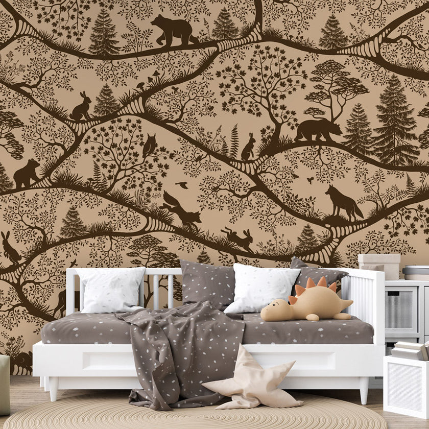 GDSE3660 Nordic Nature Mural Wallpaper Mural Premium Peel and Stick Material 26in Wide x 9 ft. Beige Brown