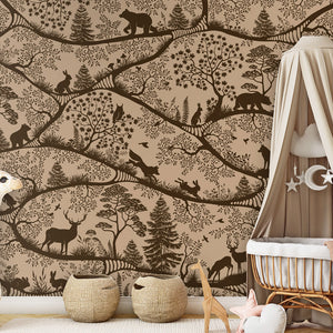 GDSE3660 Nordic Nature Mural Wallpaper Mural Premium Peel and Stick Material 26in Wide x 9 ft. Beige Brown