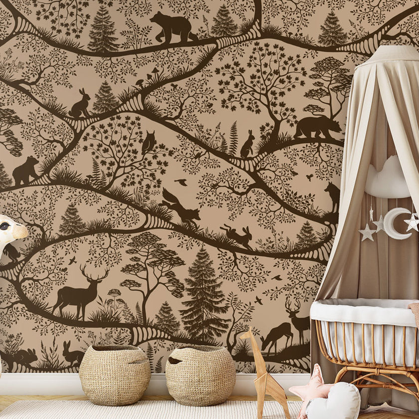 GDSE3660 Nordic Nature Mural Wallpaper Mural Premium Peel and Stick Material 26in Wide x 9 ft. Beige Brown