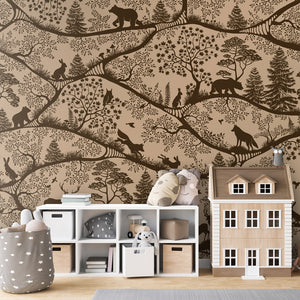 GDSE3660 Nordic Nature Mural Wallpaper Mural Premium Peel and Stick Material 26in Wide x 9 ft. Beige Brown
