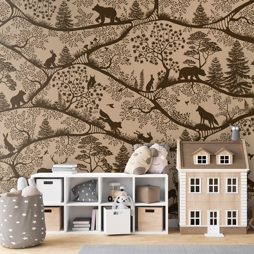 GDSE3660 Nordic Nature Mural Wallpaper Mural Premium Peel and Stick Material 26in Wide x 9 ft. Beige Brown