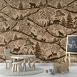 GDSE3660 Nordic Nature Mural Wallpaper Mural Premium Peel and Stick Material 26in Wide x 9 ft. Beige Brown