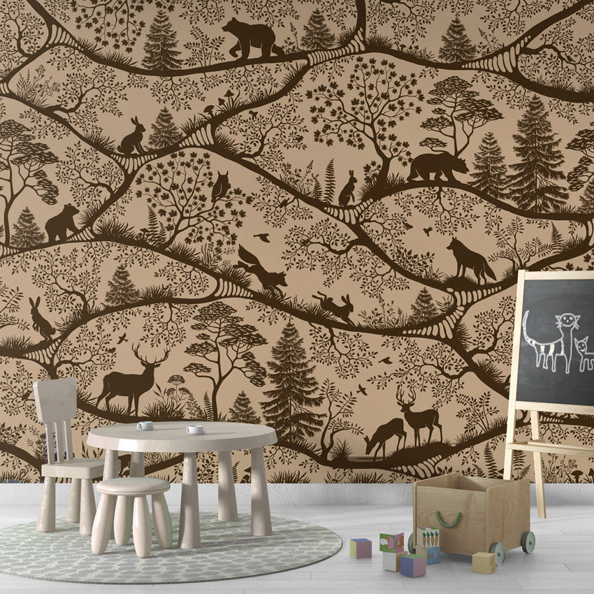 GDSE3660 Nordic Nature Mural Wallpaper Mural Premium Peel and Stick Material 26in Wide x 9 ft. Beige Brown