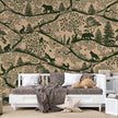 GDSE3670 Nordic Nature Mural Wallpaper Mural Premium Peel and Stick Material 26in Wide x 9 ft. Beige Dark Green