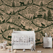 GDSE3670 Nordic Nature Mural Wallpaper Mural Premium Peel and Stick Material 26in Wide x 9 ft. Beige Dark Green