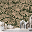 GDSE3670 Nordic Nature Mural Wallpaper Mural Premium Peel and Stick Material 26in Wide x 9 ft. Beige Dark Green