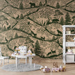 GDSE3670 Nordic Nature Mural Wallpaper Mural Premium Peel and Stick Material 26in Wide x 9 ft. Beige Dark Green