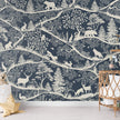 GDSE3680 Nordic Nature Wallpaper Mural Premium Peel and Stick Material 26in Wide x 9 ft. Dark Blue Off White