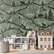 GDSE3700 Nordic Nature Wallpaper Mural Premium Peel and Stick Material 26in Wide x 9 ft. Dark Green Green