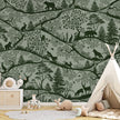GDSE3700 Nordic Nature Wallpaper Mural Premium Peel and Stick Material 26in Wide x 9 ft. Dark Green Green