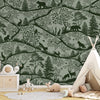 GDSE3700 Nordic Nature Wallpaper Mural Premium Peel and Stick Material 26in Wide x 9 ft. Dark Green Green
