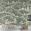 GDSE3720 Nordic Nature Wallpaper Mural Premium Peel and Stick Material 26in Wide x 9 ft. Muted Green White