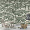 GDSE3720 Nordic Nature Wallpaper Mural Premium Peel and Stick Material 26in Wide x 9 ft. Muted Green White