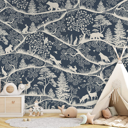 GDSE3680 Nordic Nature Dark Blue Off White