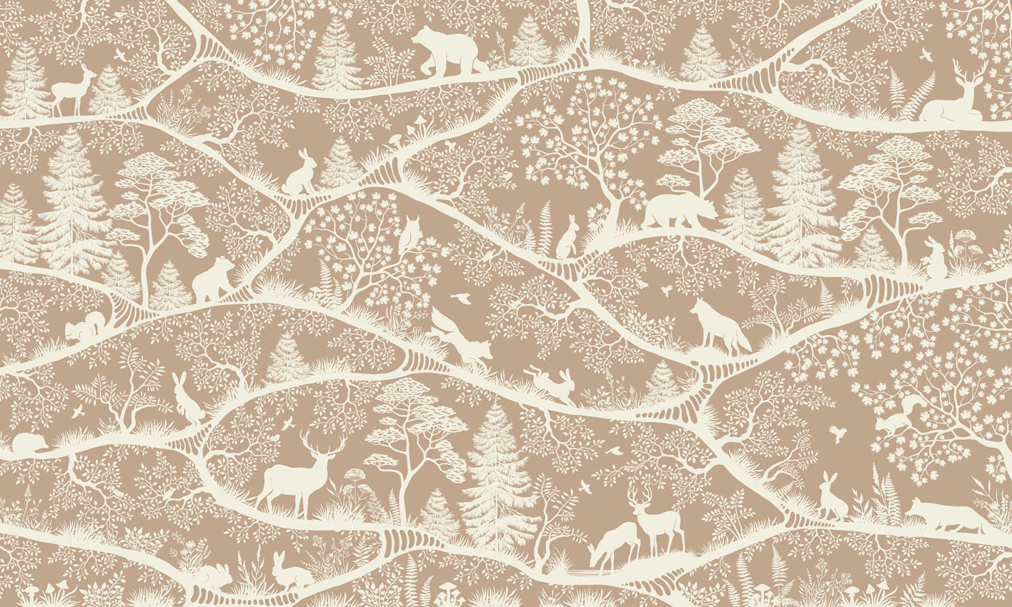 GDSE3690 Nordic Nature Wallpaper Mural Premium Peel and Stick Material 26in Wide x 9 ft. Brown White