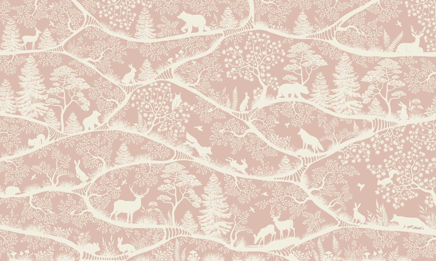GDSE3721 Nordic Nature Wallpaper Mural Premium Peel and Stick Material 26in Wide x 9 ft. Pink White