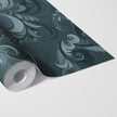 GDM0022 Marina Makaron Designs Paisley in Teal Wallpaper Panel 26 inch Wide x 6ft, 9ft, and 12ft Long