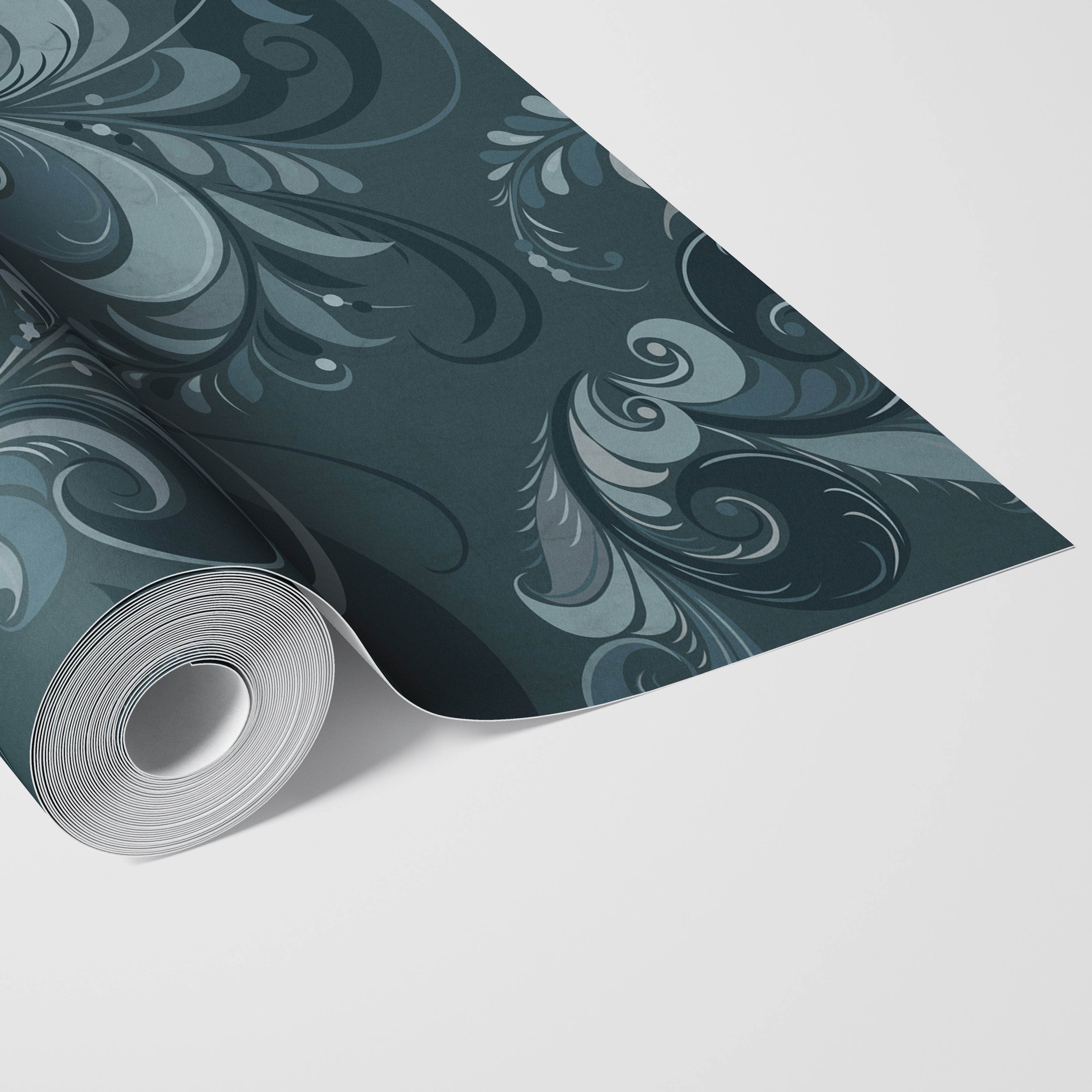 GDM0022 Marina Makaron Designs Paisley in Teal Wallpaper Panel 26 inch Wide x 6ft, 9ft, and 12ft Long
