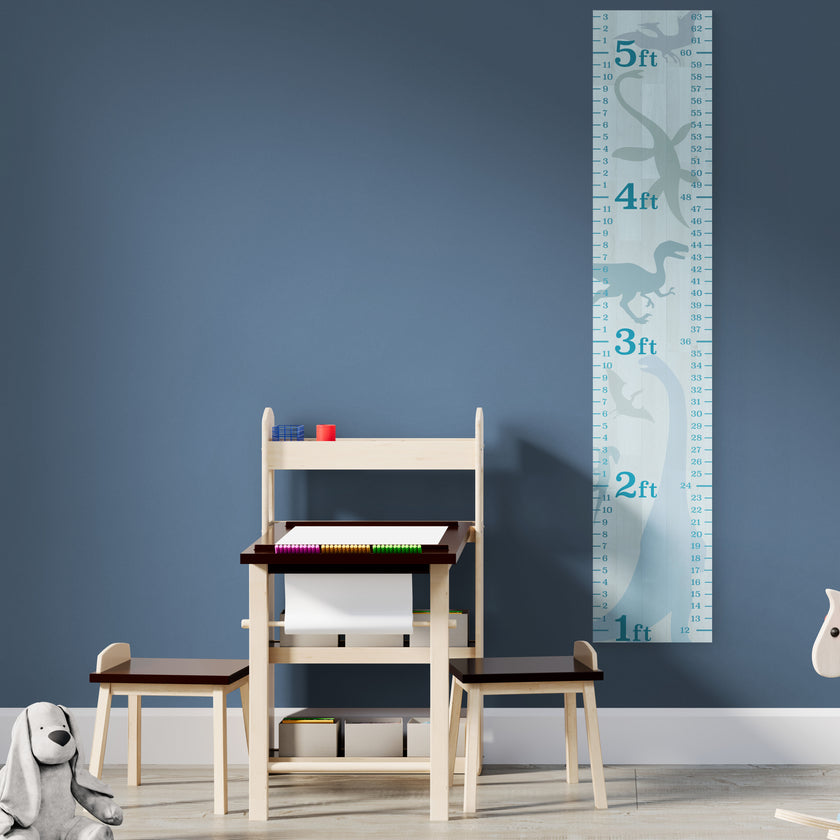 GA1002 Children’s Peel & Stick Growth Chart with Blue Dinosaurs Kids