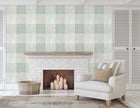 GW6070 Large Buffalo Check Plaid Wallpaper Panel in Mint Green