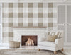 GW6071 Large Buffalo Check Plaid Grace and Gardenia Wallpaper Panel in Ginger Brown