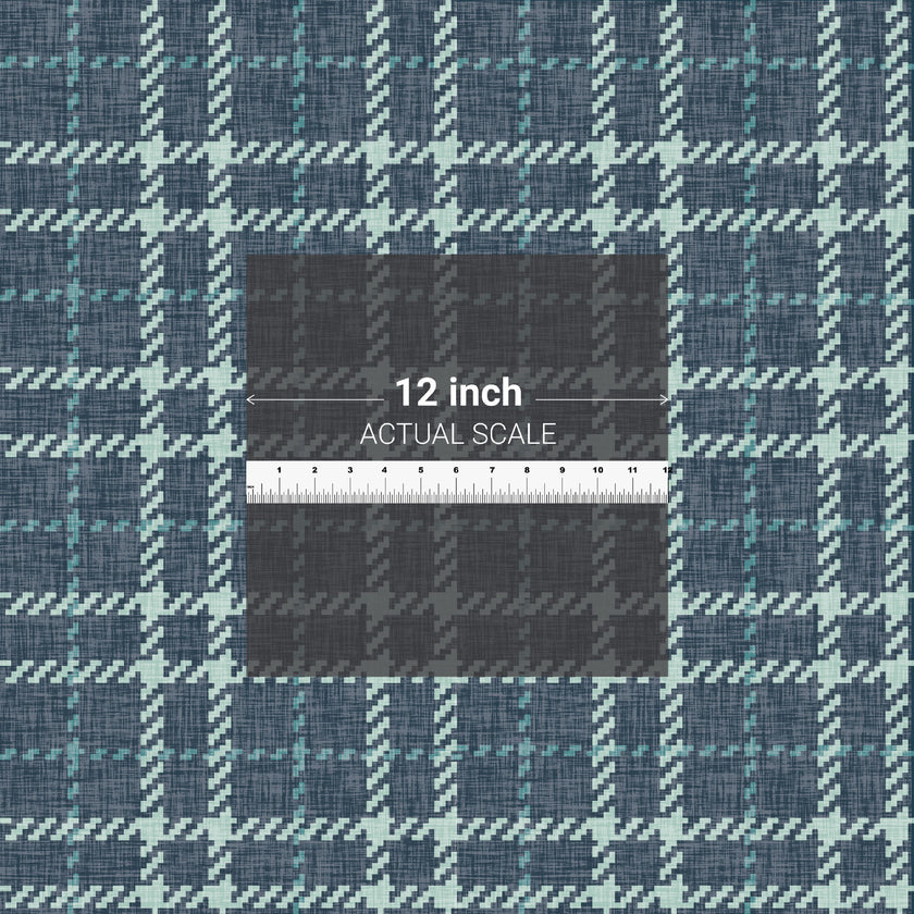 GP6070 Chunky Plaid Premium Peel and Stick Wallpaper Panel 26 Wide x 6 Ft High in Teal