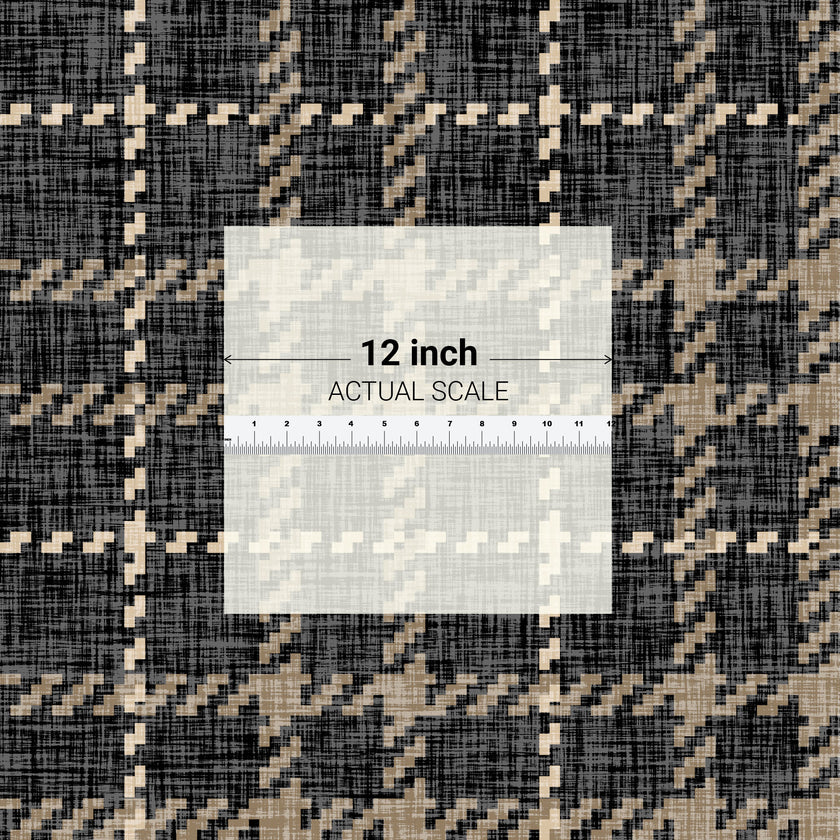 GP6071 Chunky Plaid Premium Peel and Stick Wallpaper Panel 6 Ft High x 26 Wide in Vintage Brown