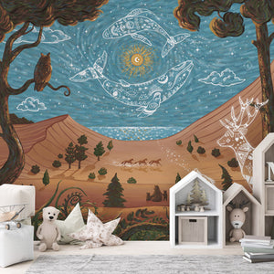 GDSE3740 Spirit Night Wallpaper Mural Premium Peel and Stick Material 26in Wide x 9 ft. Blue Brown