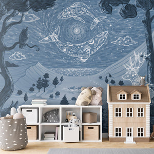 GDSE3741 Spirit Night Wallpaper Mural Premium Peel and Stick Material 26in Wide x 9 ft. Blue