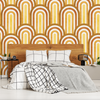 GP1031 Arches Wallpaper Panels in Golden Ochre Brown