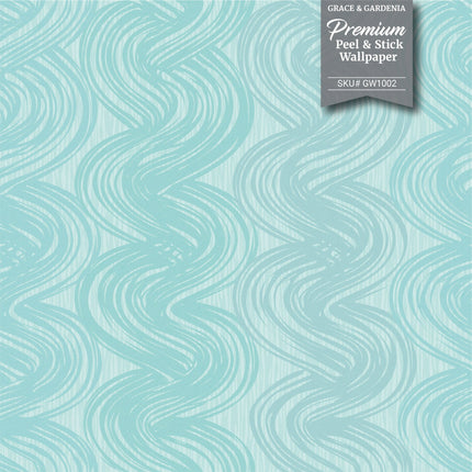 Curvy Bristles wallpaper in Light Teal