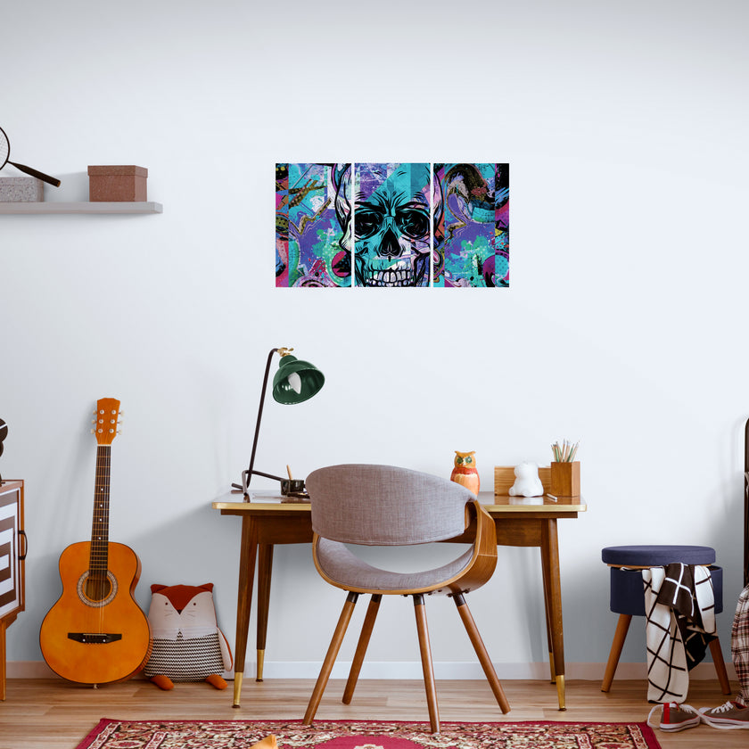 Abstract Cranio Painting Peel & Stick Split Canvas Wall Art GA2004