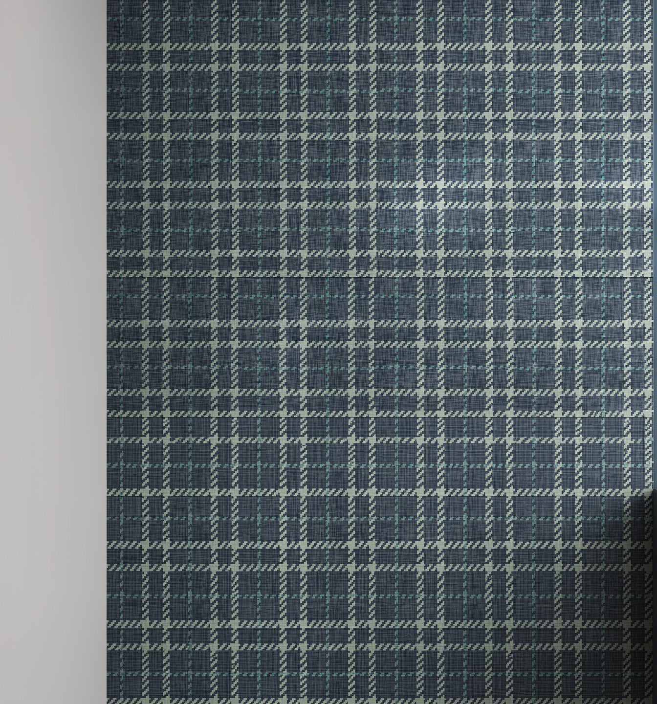 GP6070 Chunky Plaid Premium Peel and Stick Wallpaper Panel 26 Wide x 6 Ft High in Teal