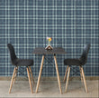 GP6070 Chunky Plaid Premium Peel and Stick Wallpaper Panel 26 Wide x 6 Ft High in Teal