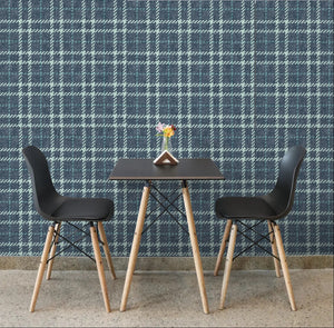 GP6071 Chunky Plaid Premium Peel and Stick Wallpaper Panel 6 Ft High x 26 Wide in Vintage Brown
