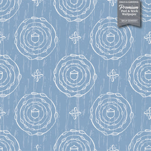 GDW0001 Ages And Stages Wallpaper Roll 19 inch Wide x 18 ft. Long in Denim Wash Blue Off White