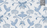 GDE0001 First Flight Endless Mural Peel and Stick Wallpaper Two Panels 26 inch Wide x 6 Ft High in Light Gray Muted Navy Soft Blue