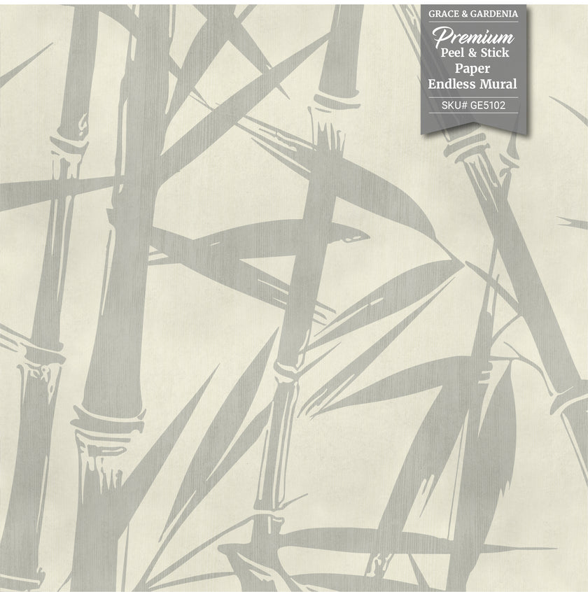 GE5101 Bamboo Serenity Endless Murals in Soft Sage Green