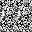 GDSL5003 Dahlias Premium Peel and Stick Wallpaper Panel 26 inch Wide in Light Teal White Black