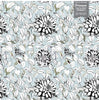 GDSL5003 Dahlias Premium Peel and Stick Wallpaper Panel 26 inch Wide in Light Teal White Black