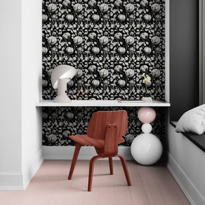 GDSL5010 Cotton Premium Peel and Stick Wallpaper Panel 26 inch Wide in Black White Gray Muted Green