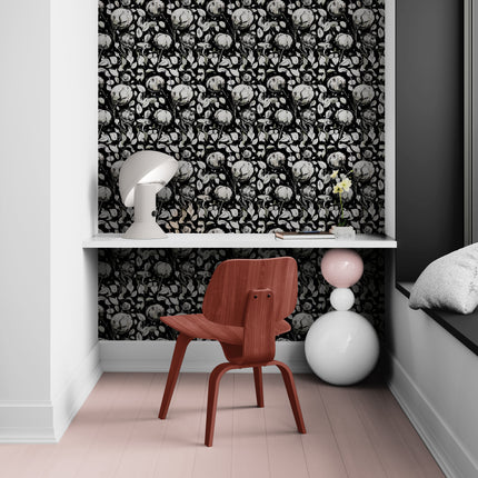 GDSL5010 Cotton Premium Peel and Stick Wallpaper Panel 26 inch Wide in Black White Gray Muted Green