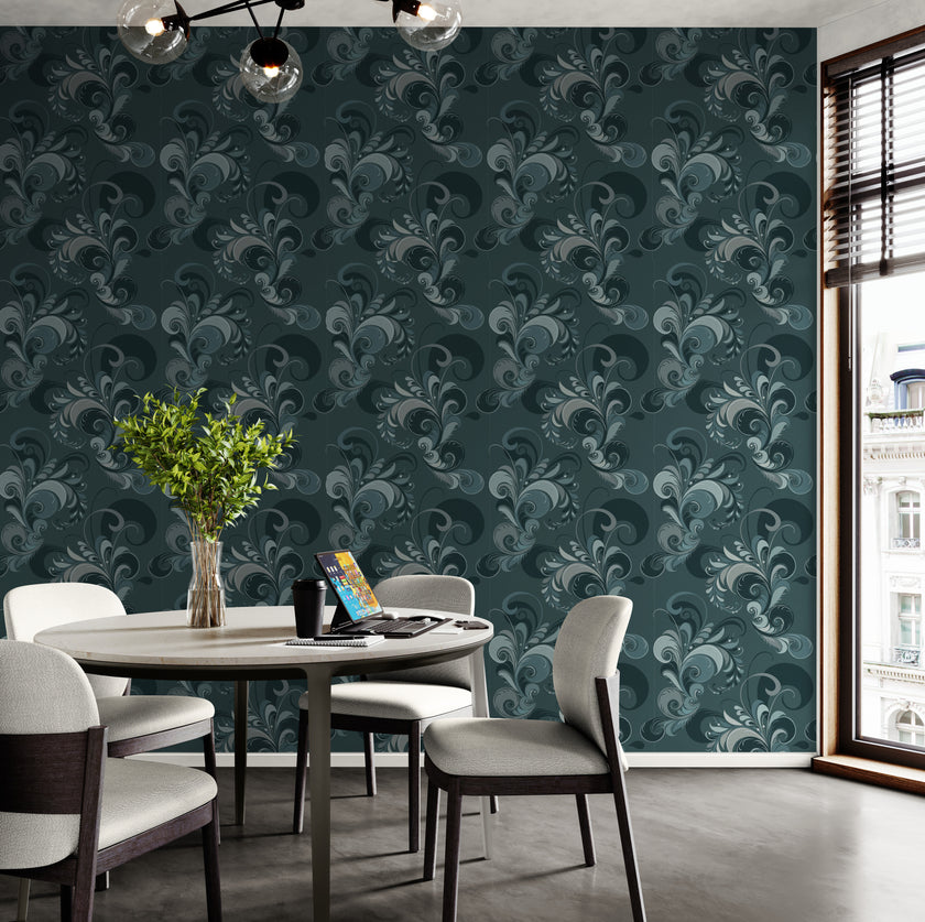 GDM0021 Marina Makaron Designs Paisley in Brown Umber Wallpaper Panel 26 inch Wide x 6ft, 9ft, and 12ft Long