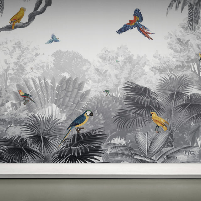 GDSE3030 Canopy Jungle Wallpaper Mural Premium Peel and Stick Material 26in Wide x 9 ft. Gray
